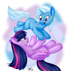 Size: 2000x2000 | Tagged: safe, artist:icy wings, derpibooru import, trixie, twilight sparkle, twilight sparkle (alicorn), alicorn, pony, female, lesbian, mare, shipping, twixie