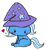 Size: 400x436 | Tagged: safe, artist:daieny, artist:venezolanbrony, derpibooru import, edit, trixie, pony, unicorn, blushing, chibi, cute, female, hat, heart, mare, solo