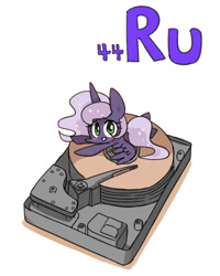 Size: 800x1000 | Tagged: safe, artist:joycall6, part of a set, princess luna, alicorn, pony, series:joycall6's periodic table, :>, blushing, cute, hard drive, looking at you, lunabetes, periodic table, prone, ruthenium, smiling, solo