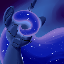 Size: 700x700 | Tagged: safe, artist:goat train, princess luna, alicorn, pony, eyes closed, full face view, portrait, solo