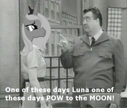 Size: 415x354 | Tagged: safe, artist:necros66, princess luna, human, grayscale, irl, irl human, jackie gleason, lunabuse, monochrome, necktie, photo, s1 luna, the honeymooners, to the moon