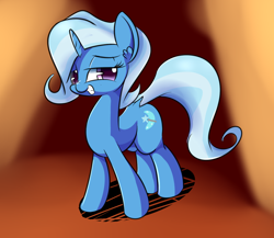 Size: 1280x1109 | Tagged: safe, artist:madacon, derpibooru import, trixie, pony, unicorn, ear fluff, female, grin, mare, solo