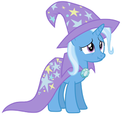 Size: 7300x7000 | Tagged: safe, artist:tardifice, derpibooru import, trixie, pony, unicorn, to change a changeling, absurd resolution, cape, clothes, embarrassed, female, hat, mare, scrunchy face, simple background, solo, transparent background, trixie's cape, trixie's hat, vector