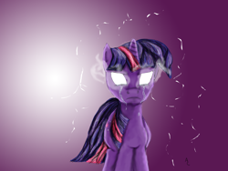 Size: 1200x900 | Tagged: safe, artist:lahiur, derpibooru import, twilight sparkle, crying, glowing eyes, sad