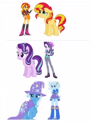 Size: 3106x4096 | Tagged: safe, derpibooru import, starlight glimmer, sunset shimmer, trixie, equestria girls, counterparts, twilight's counterparts