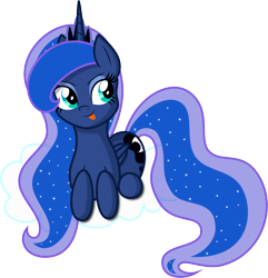 Size: 9650x10000 | Tagged: safe, artist:kysss90, princess luna, alicorn, pony, absurd resolution, cloud, cute, prone, silly, silly pony, simple background, solo, tongue out, transparent background, vector