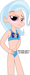 Size: 3500x8681 | Tagged: safe, artist:michaelsety, derpibooru import, trixie, human, better together, equestria girls, forgotten friendship, bad anatomy, belly button, bikini, bikini bottom, breasts, clothes, delicious flat chest, female, flatrixie, humanized, midriff, simple background, solo, swimsuit, transparent background, vector