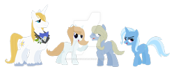 Size: 1024x394 | Tagged: safe, artist:mudkipzuniverse, derpibooru import, prince blueblood, trixie, bluetrix, family, female, male, next generation, offspring, parent:prince blueblood, parent:trixie, parents:bluetrix, shipping, simple background, straight, transparent background, watermark