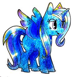 Size: 600x639 | Tagged: safe, artist:aa-ko-sama, derpibooru import, trixie, alicorn, alicornified, race swap, solo, trixiecorn