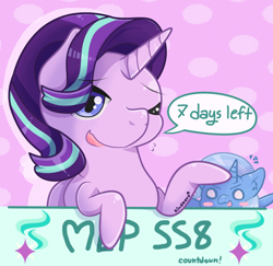 Size: 1184x1152 | Tagged: safe, artist:kingkero, derpibooru import, starlight glimmer, trixie, pony, unicorn, season 8, spoiler:s08, countdown, duo, hype