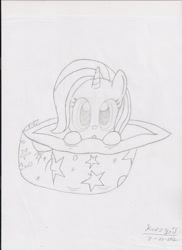 Size: 1700x2338 | Tagged: safe, artist:cider-crave, derpibooru import, trixie, pony, unicorn, cute, female, filly, hat, mare, solo, traditional art