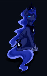 Size: 1000x1600 | Tagged: safe, artist:gasmaskfox, princess luna, alicorn, pony, female, horn, mare, sitting, solo