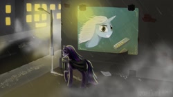 Size: 1191x670 | Tagged: safe, artist:bronyjunk, derpibooru import, trixie, twilight sparkle, billboard, cloak, clothes