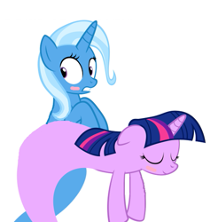 Size: 529x538 | Tagged: safe, artist:navitaserussirus, derpibooru import, edit, trixie, twilight sparkle, asktwixiegenies, cropped, female, genie, lesbian, shipping, twixie