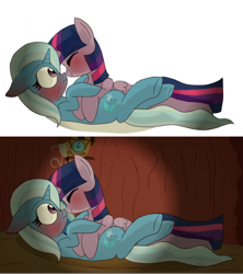 Size: 500x564 | Tagged: safe, artist:misspolycysticovary, derpibooru import, edit, trixie, twilight sparkle, twilight sparkle (alicorn), alicorn, comparison, female, lesbian, shipping, twixie