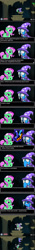 Size: 266x1920 | Tagged: safe, artist:marcusmaximus, derpibooru import, minty, trixie, cockatrice, cape, clothes, comic, dialogue, disguise, duo, fake moustache, fresh minty adventure, glasses, grappling hook, great and powerful, hat, minty fresh adventure, pony platforming project, socks, trixie's cape, trixie's hat, video game