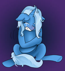 Size: 500x545 | Tagged: safe, artist:susiebeeca, derpibooru import, trixie, pony, unicorn, crying, female, mare, messy mane, solo