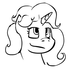 Size: 500x500 | Tagged: safe, artist:phillipfga, derpibooru import, trixie, pony, unicorn, alternate hairstyle, female, mare, monochrome, portrait, solo