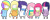 Size: 900x353 | Tagged: safe, artist:inversidom-riot, derpibooru import, applejack, fluttershy, pinkie pie, rainbow dash, rarity, twilight sparkle, human, chibi, clothes, female, humanized, mane six, scarf, simple background, transparent background