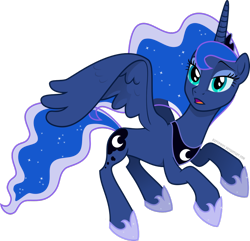 Size: 1024x986 | Tagged: safe, artist:katypwny, princess luna, alicorn, pony, flying, simple background, solo, transparent background, vector