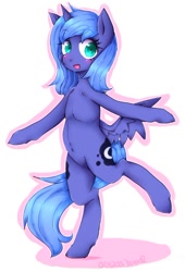 Size: 520x765 | Tagged: safe, artist:divided-s, princess luna, alicorn, pony, bipedal, s1 luna, solo