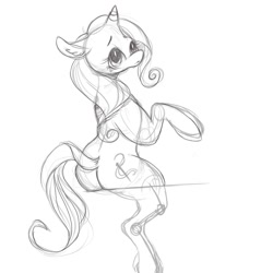 Size: 1280x1280 | Tagged: safe, artist:slimeprnicess, derpibooru import, trixie, pony, unicorn, female, mare, monochrome, plot, sketch, solo