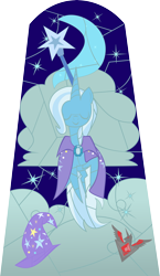 Size: 6000x10327 | Tagged: safe, artist:lunabubble-ede96, derpibooru import, trixie, pony, unicorn, absurd resolution, alicorn amulet, female, mare, solo, stained glass