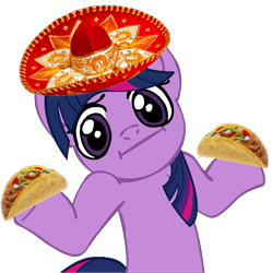 Size: 943x945 | Tagged: safe, derpibooru import, twilight sparkle, hat, taco, taco twilight