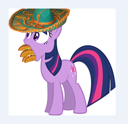 Size: 598x580 | Tagged: safe, derpibooru import, twilight sparkle, gentlemen, hat, taco, taco twilight