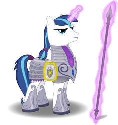 Size: 4765x5052 | Tagged: safe, artist:regolithx, shining armor, pony, unicorn, absurd resolution, armor, spear