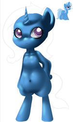 Size: 599x992 | Tagged: safe, artist:rue-willings, derpibooru import, trixie, pony, belly button, bipedal, solo, wip