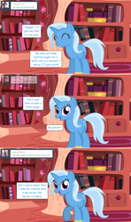 Size: 1280x2168 | Tagged: safe, artist:hakunohamikage, derpibooru import, trixie, pony, ask, ask-princesssparkle, golden oaks library, pregnant, solo, tumblr