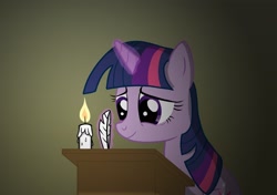 Size: 1920x1348 | Tagged: safe, artist:bcrich40, derpibooru import, twilight sparkle, candle, quill