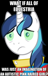 Size: 624x976 | Tagged: safe, shining armor, pony, unicorn, conspiracy shining armor, exploitable meme, meme, tommy westphall universe