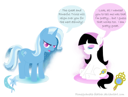 Size: 1983x1503 | Tagged: safe, artist:pomegranate-feather, derpibooru import, trixie, bradley hand, crossover, female, font, mare, namesake, ponified, pun, speech bubble, the fairly oddparents, trixie tang