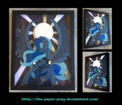 Size: 1325x1132 | Tagged: safe, artist:the-paper-pony, princess luna, craft, irl, photo, shadowbox, solo