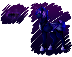 Size: 1024x810 | Tagged: dead source, safe, artist:samandriilrf, prince artemis, princess luna, alicorn, pony, crown, glowing horn, rule 63, solo