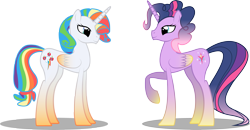 Size: 5695x2968 | Tagged: safe, artist:emkay-mlp, derpibooru import, applejack, fluttershy, pinkie pie, rainbow dash, rarity, twilight sparkle, alicorn, earth pony, pony, unicorn, fusion, pinkieshy sparkle, rarijack dash