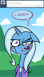 Size: 1280x2204 | Tagged: safe, derpibooru import, trixie, pony, unicorn, ask trixie and cheese, female, mare, solo, tumblr