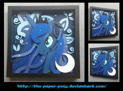 Size: 1280x947 | Tagged: safe, artist:the-paper-pony, princess luna, commission, craft, gamer luna, irl, photo, shadowbox, solo