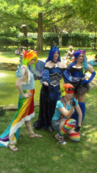 Size: 720x1280 | Tagged: safe, princess luna, rainbow dash, human, a-kon, clothes, cosplay, irl, irl human, photo, sandals