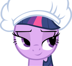 Size: 1280x1181 | Tagged: safe, artist:leslers, derpibooru import, twilight sparkle, bedroom eyes, chef's hat, hat