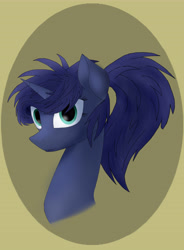 Size: 4500x6100 | Tagged: safe, artist:majormuffin, princess luna, alicorn, pony, absurd resolution, alternate hairstyle, ponytail, solo