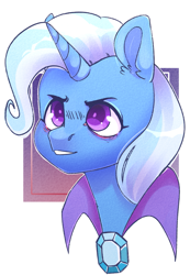 Size: 1809x2618 | Tagged: safe, artist:jeffapegas, derpibooru import, trixie, pony, unicorn, cape, clothes, female, looking at you, mare, solo, trixie's cape