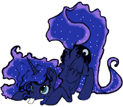 Size: 789x692 | Tagged: safe, artist:drawcreator, artist:methos-diw, color edit, princess luna, alicorn, pony, looking up, mouth hold, nose wrinkle, simple background, solo, transparent background, vector