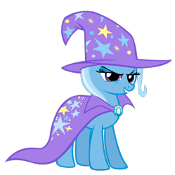 Size: 796x800 | Tagged: safe, artist:durpy, derpibooru import, trixie, hat, looking at you, simple background, smiling, smirk, solo, transparent background