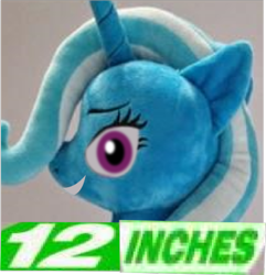 Size: 363x376 | Tagged: safe, artist:onlyfactory, derpibooru import, edit, trixie, pony, unicorn, 12 inches, bootleg, expand dong, exploitable meme, female, irl, mare, meme, photo, plushie, solo