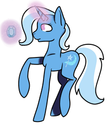 Size: 1499x1700 | Tagged: safe, artist:sunlou, derpibooru import, trixie, pony, unicorn, blue coat, diamond, female, horn, mare, solo, two toned mane