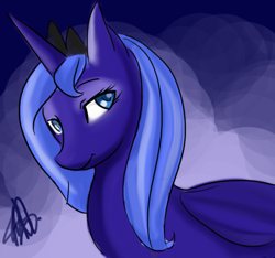 Size: 626x587 | Tagged: safe, artist:nazorthegreater, princess luna, alicorn, pony, looking at you, portrait, s1 luna, solo