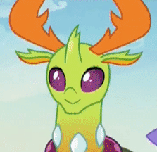 Size: 223x216 | Tagged: safe, derpibooru import, screencap, thorax, trixie, changedling, changeling, pony, unicorn, to change a changeling, :o, animated, cape, clothes, cropped, cute, gif, hat, king thorax, open mouth, thorabetes, trixie's hat